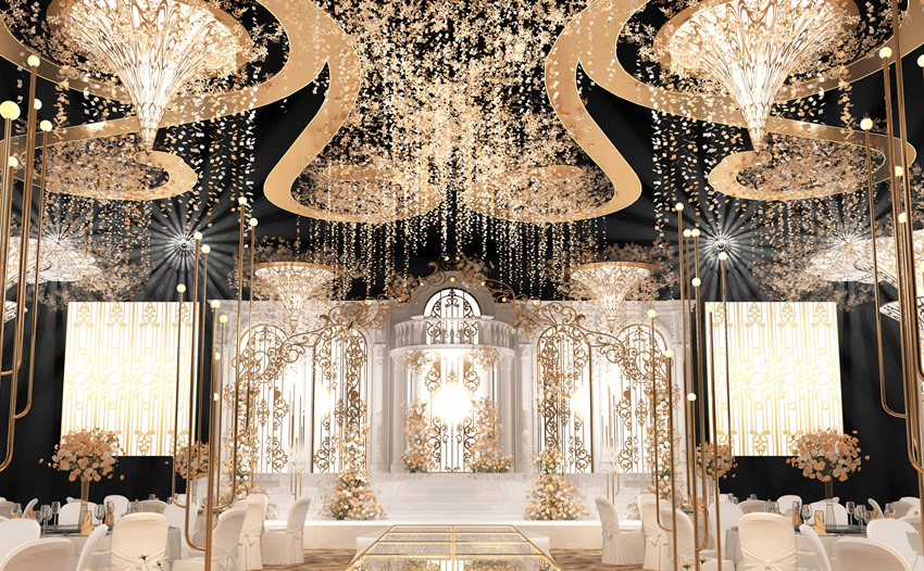 冷水江花木兰喜事汇金色大厅效果展示